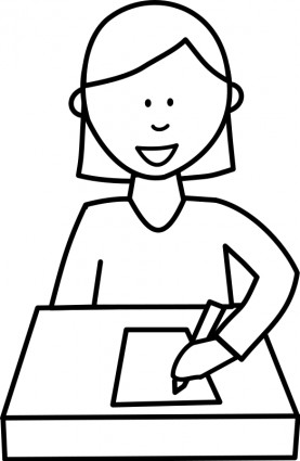 Student Writing Clipart Black And White