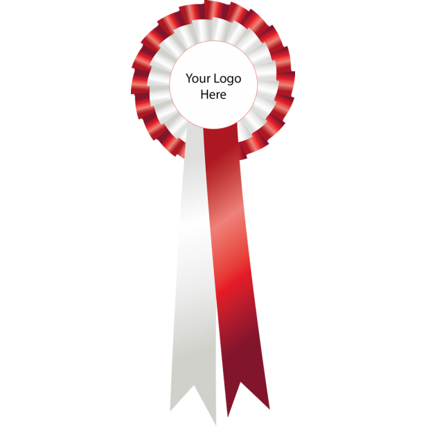 Red / White Football Rosette