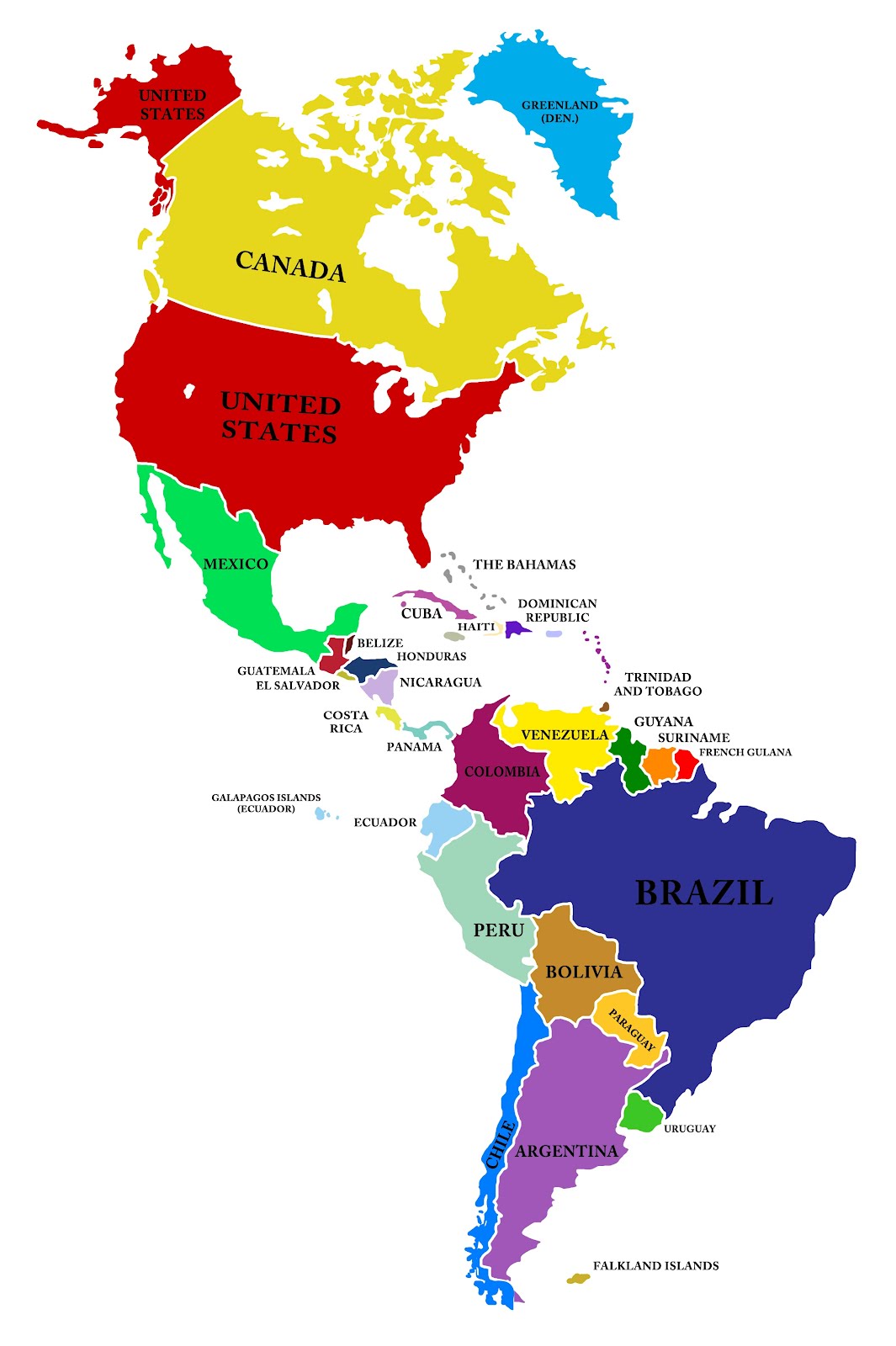 america del norte y sur Colouring Pages