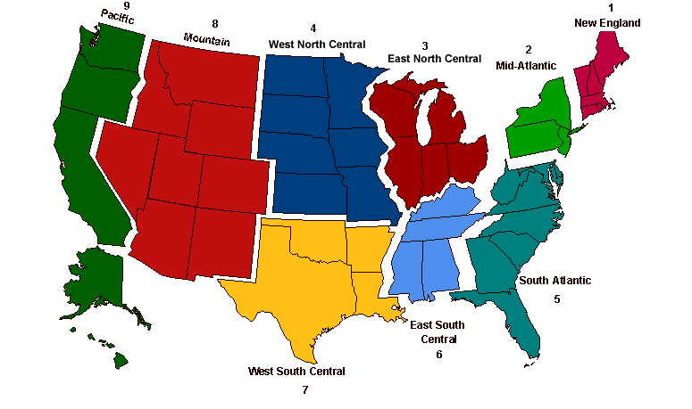 Printable Regional Maps United States - Bresaniel™ Consulting Ltd ...
