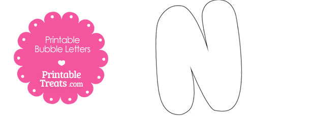 Printable Bubble Letter N Template — Printable Treats.com