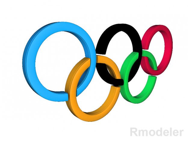 Olympic 3d Logo 3D Model OBJ MA MB DAE | CGTrader.com