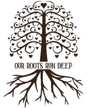 Family reunion tree with roots clipart