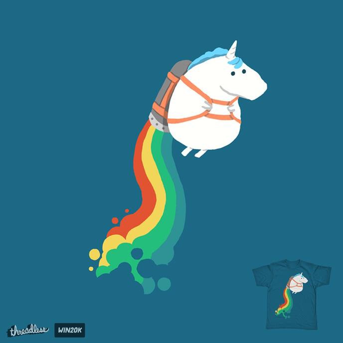 FAT UNICORN ON RAINBOW JETPACK | A Little Bit Funny