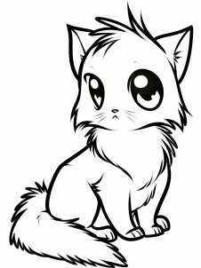 Drawing Printout: How to Draw a Cute Anime Cat