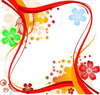 Bright Red Flower Frame | Cartoon frame design