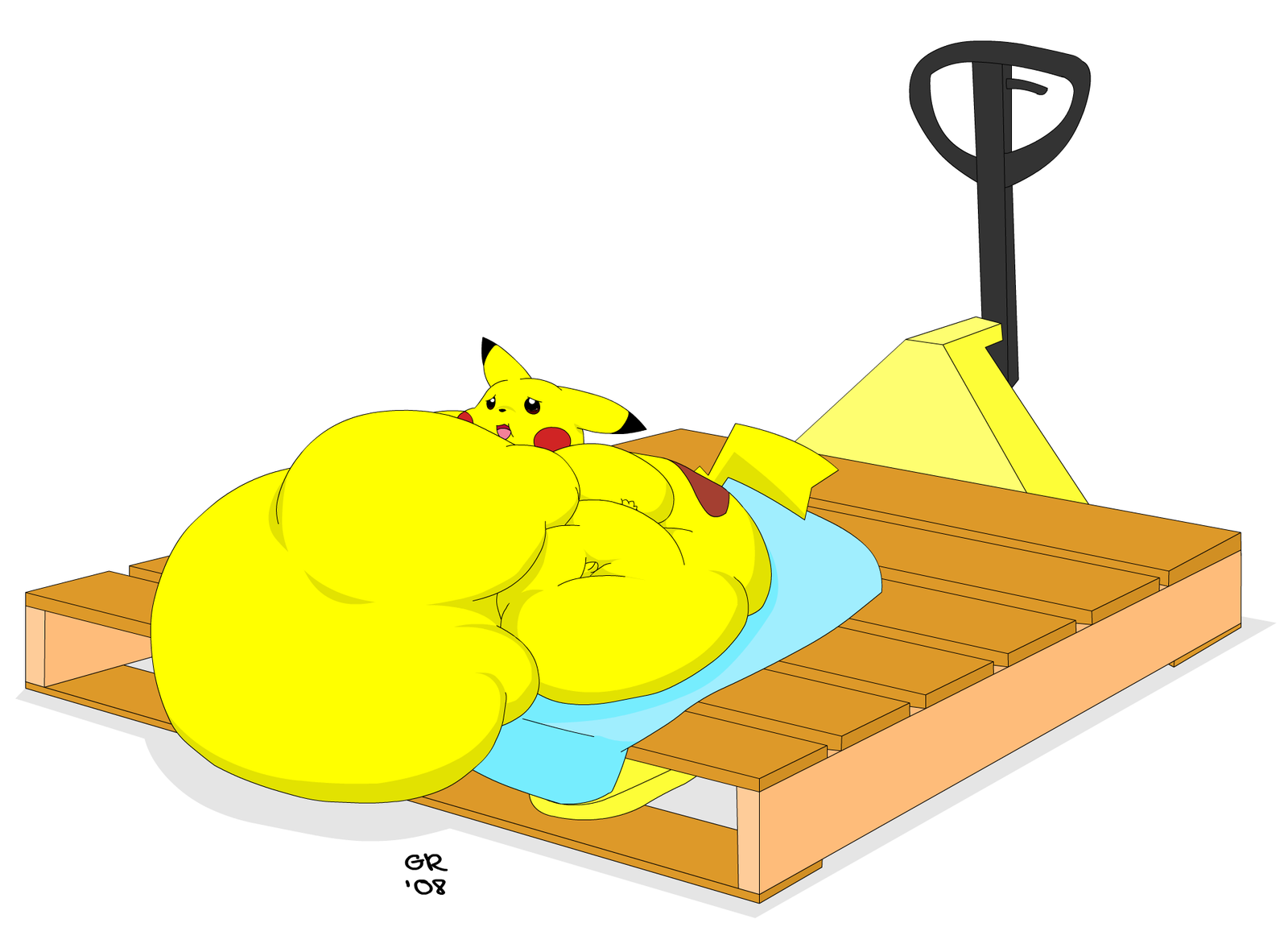 a REALLY blobby pikachu