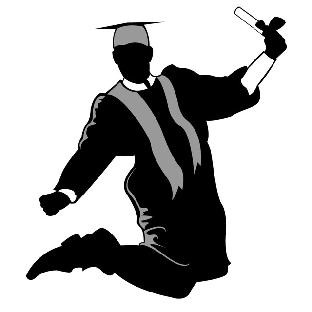 Graduation silhouette clip art