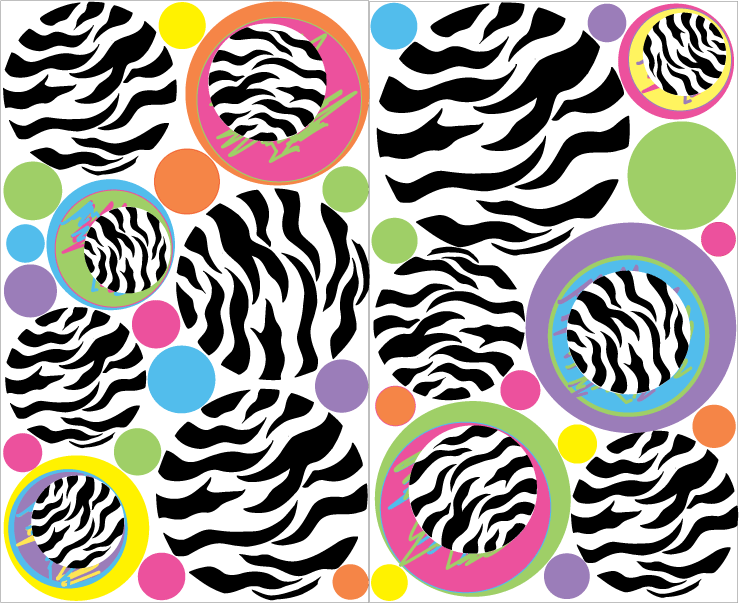 Zebra Print Dot Wall Decals, 37 Zebra Dots Wall Stickers in Hot ...