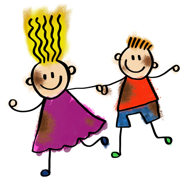 Stick Kids Clip Art