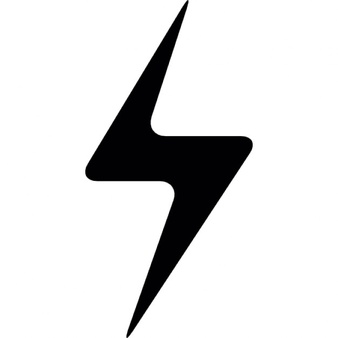 Lightning bolt black shape Icons | Free Download