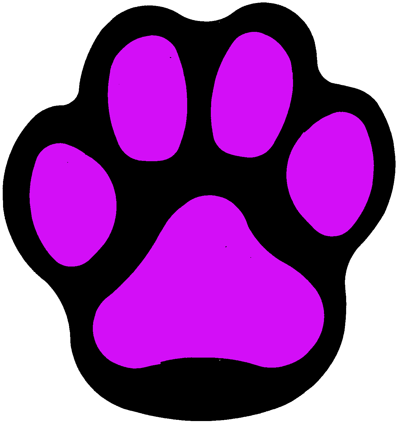 Purple panther paw clip art