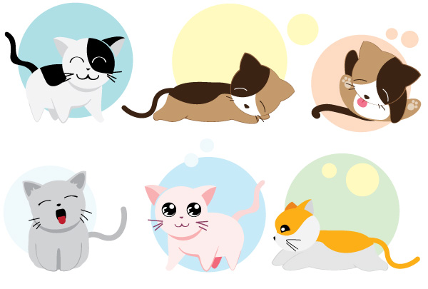 Cute Cartoon Cats