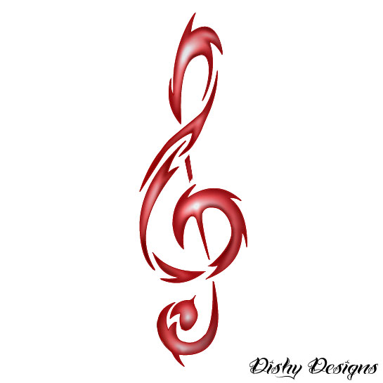 DeviantArt: More Like Tribal G Clef Tattoo by DishyDesigns