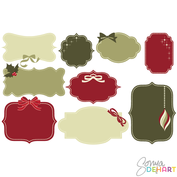 Clip Art Christmas Label Frames