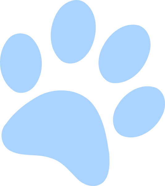 Blue paw print clipart