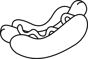 Hot Dog Black And White - ClipArt Best