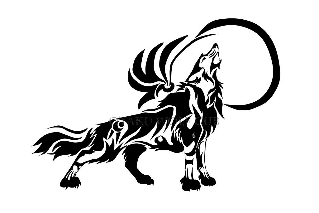 paper moon- tribal wolf by niobenash on DeviantArt