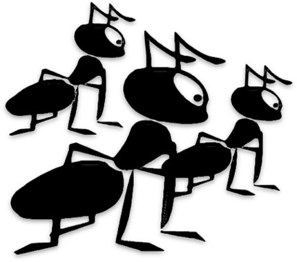 Ants clipart black and white