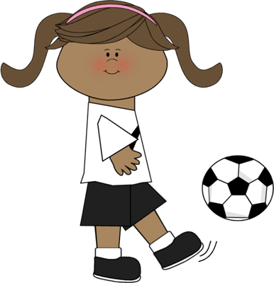 Kicking soccer ball clip art