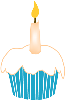 Cupcake With Candle Clipart