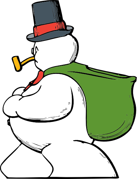 Snowman Side View clip art Free Vector