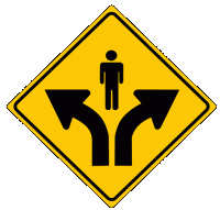 Fork in road clipart