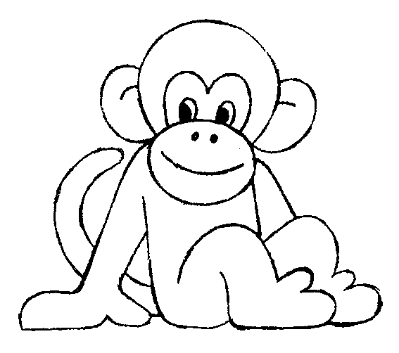 Cartoon Monkey Coloring Pages within cartoon monkeys Colouring ...