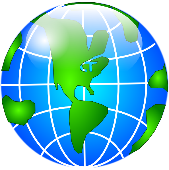 Globe Green Continents Clip Art - vector clip art ...