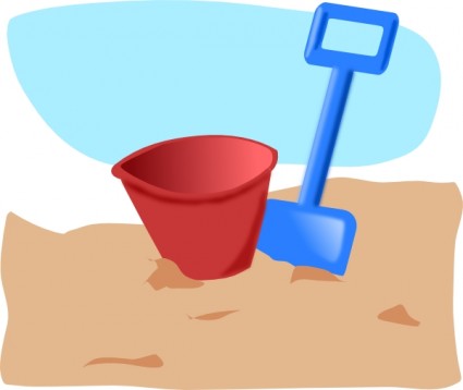 Bucket with spade in beach sand Free vector for free download ...