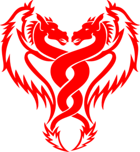 Twin.dragons.red clip art - vector clip art online, royalty free ...
