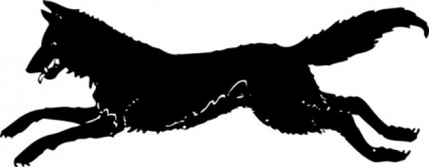 Running Wolf Silhouette clip art | Download free Vector