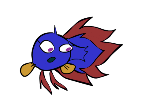 Aisha Loves Chocolate, Urara fish biting his tail!! I animated it ...