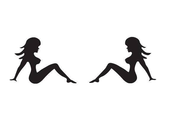 Classic Trucker Hot Sexy Silhouette Mud Flap Pin Up by DnVDecalArt