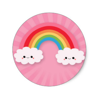 Kawaii Clouds And Rainbow Stickers | Zazzle