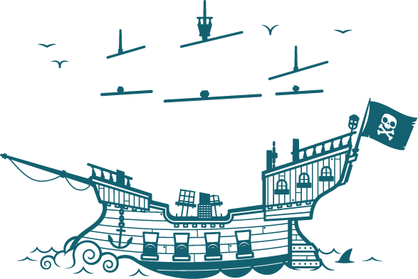 Pirate Board Wall Decal - Chalkboard Kids Wall Decals E-Glue ...