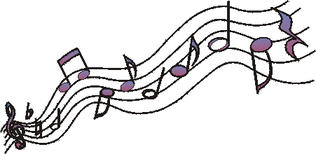 Wavy music staff clipart
