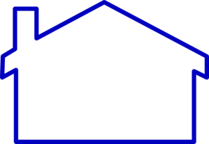 Thick Blue Line House Clip Art - vector clip art ...