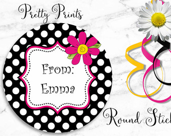 Flower address label | Etsy