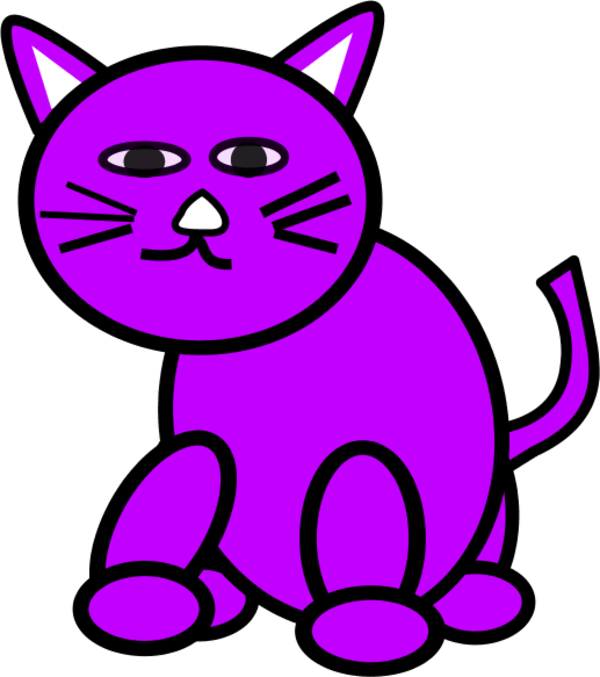 Purple cat clipart