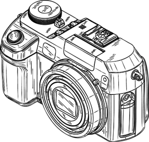 Digital Camera Sketch - vector Clip Art