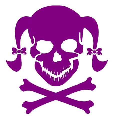 Girly Skull 3 Vinyl Decal, humor bumper decals, funny humor ...