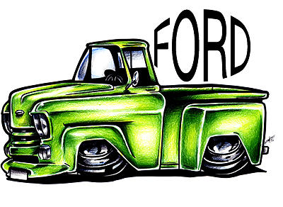 Cartoon Muscle Car Drawings
