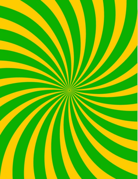 Retro sun rays green and yellow abstract background
