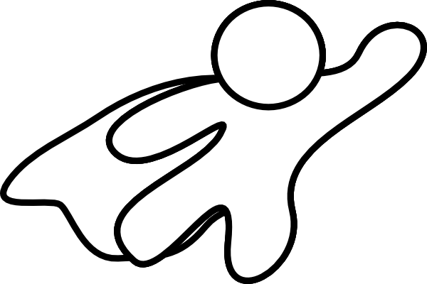 Super Hero Clip Art Black And White - Free Clipart ...