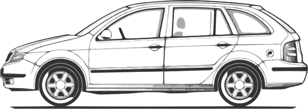 old car drawings side view Cartoon Car Outline car compact Fabia ...