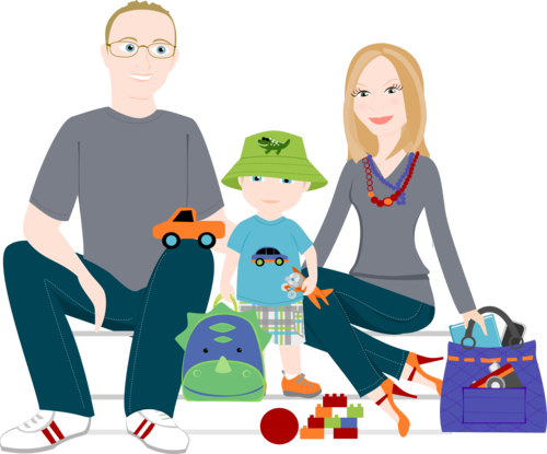 3 to 5 People Cartoon Family Drawing ~ Custom Illustration — Shy ...