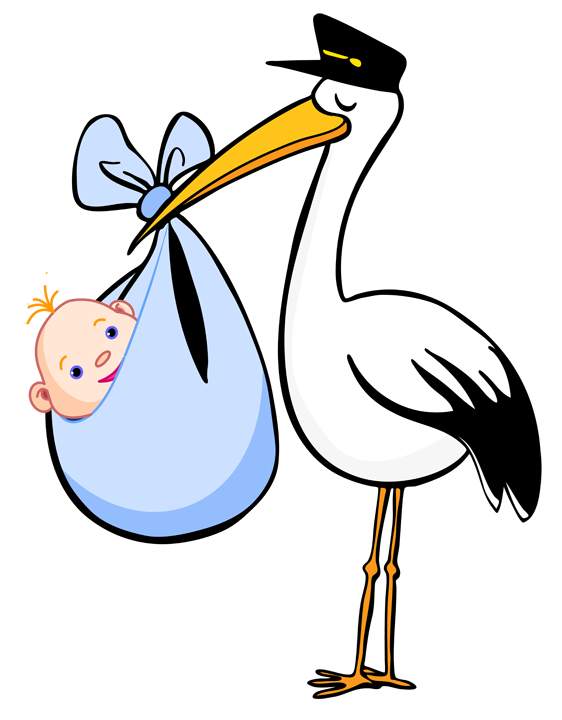 Stork with baby clipart