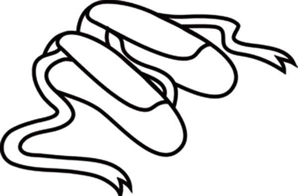 Long Ribbon Ballerina Shoes Coloring Pages | Bulk Color
