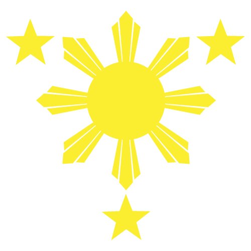 Philippines Flag 1 Sun and 3 Stars Logo. Filipino Decal/sticker ...